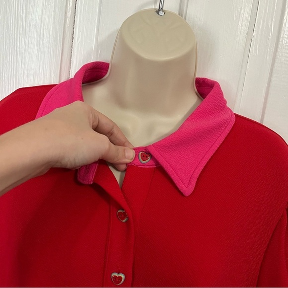 Smak Parlour Rainbow Smocked Tunic Blouse Red Plus Size 4X K - Picture 4 of 10